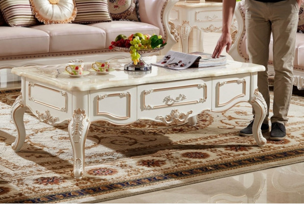 Koninklijke salontafel 130x73 tafel bank bijzettafel tafels wit hout