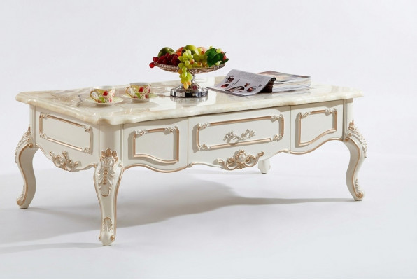 Koninklijke salontafel 130x73 tafel bank bijzettafel tafels wit hout