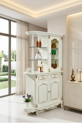 Huisbar Klassieke barrek Scheidingswand Kast Kast Vitrine Hout