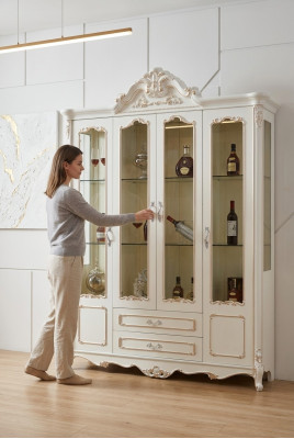 Vitrinekasten Vitrines Hout Luxe Woonkamermeubels Kast Barok
