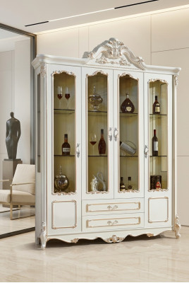 Vitrinekasten Vitrines Hout Luxe Woonkamermeubels Kast Barok