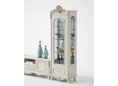 Vitrine Houten enkele vitrines Glazen kasten Meubels Art deco Wit