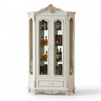 Klassieke vitrinekast glazen kast houten kast wit kasten meubels inrichting