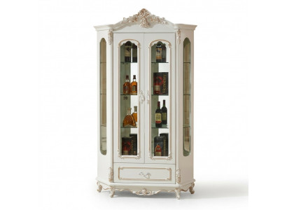 Klassieke vitrinekast glazen kast houten kast wit kasten meubels inrichting