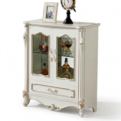 Vitrine Vitrinen Kast Houten Kast Glazen Kasten Kleur Wit Meubels Luxe