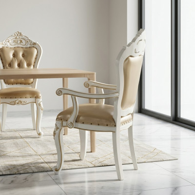 Klassieke eetkamerstoel Meubels Armstoel Barok Fauteuil Designstoelen.