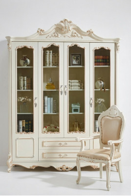 Boekenkast Art Deco kast Vitrinekast Wit Meubels Kasten Hout