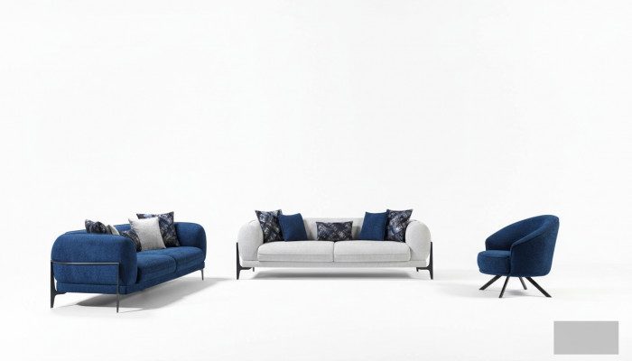 Luxe bankstel 3+3+1 zitplaatsen leer Moderne bank Fauteuil Blauwe bankstellen set 3-delig Nieuw