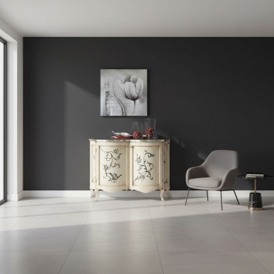Klassieke houten sideboard witte commode kasten luxe Italiaans nieuw.