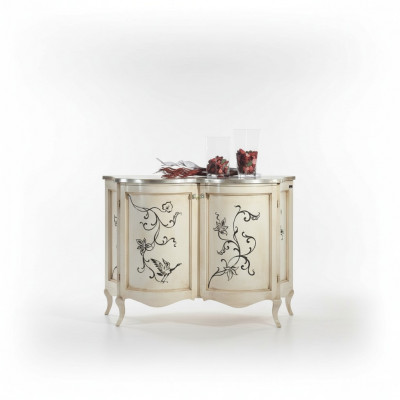 Klassieke houten sideboard witte commode kasten luxe Italiaans nieuw.