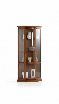 Klassieke bruine vitrine Franse stijl meubel commode dressoir glazen kast