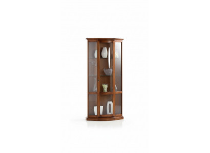 Klassieke bruine vitrine Franse stijl meubel commode dressoir glazen kast