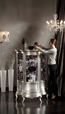 Vitrine glazen kast vitrine woonkamer hout dressoir luxe meubels plank nieuw