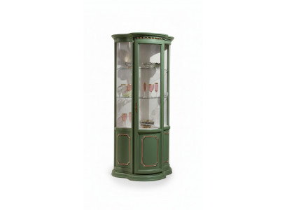 Half kast vitrine glazen kast vitrine hout woonkamer luxe groene dressoir