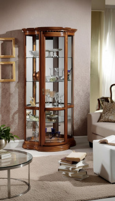 Vitrines glazen kast bruin vitrine woonkamer hout dressoir luxe meubels Italië
