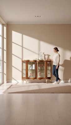 Vitrine Ladekast Glazen ladekasten Luxe dressoir Kasten Bruin Italiaanse meubels