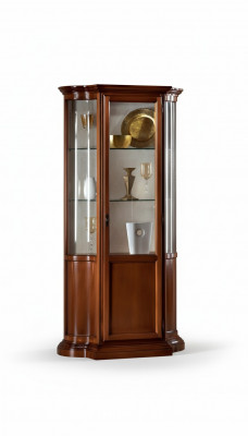 Vitrine Glazen kast Bruin Luxe Italiaanse meubels Vitrinekasten Woonkamer