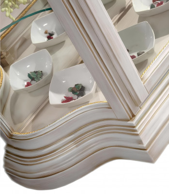 Vitrine Glas kast Wit Luxe Italiaanse meubels Vitrinekasten Woonkamer
