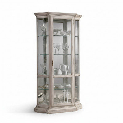 Vitrine Glas kast Wit Luxe Italiaanse meubels Vitrinekasten Woonkamer