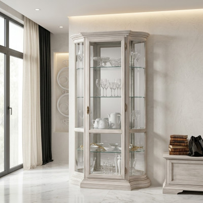 Luxe houten vitrine dressoir ontwerpkasten wit Italiaanse meubels kast nieuw