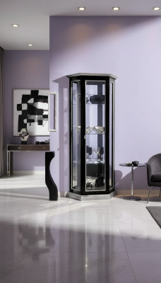 Vitrine Glazen Kast Zwart Luxe Italiaanse Meubels Vitrinekasten Woonkamer