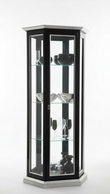 Vitrine Glazen Kast Zwart Luxe Italiaanse Meubels Vitrinekasten Woonkamer