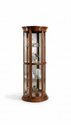 Klassieke vitrinekast glazen kast vitrine houten woonkamer luxe bruin dressoir