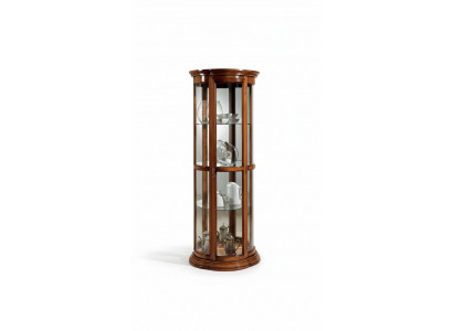 Klassieke vitrinekast glazen kast vitrine houten woonkamer luxe bruin dressoir