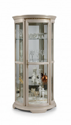 Klassieke vitrinekast van glas Vitrine houten woonkamer Luxe Bruin Nieuw dressoir