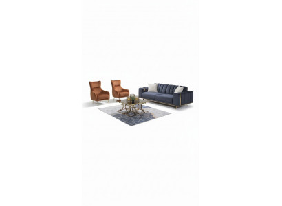 Fauteuil eenzitter luxe gestoffeerd meubilair woonkamer bruin fauteuil textiel lounge nieuw.