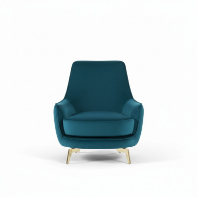 Ronde fauteuil design woonkamer bekleding hout bekleding moderne luxe blauw nieuw