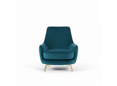 Ronde fauteuil design woonkamer bekleding hout bekleding moderne luxe blauw nieuw