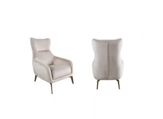 Klassieke fauteuil luxe bekleding textiel bekleding zitsingle moderne wit nieuw