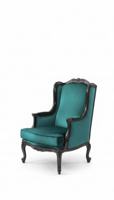 Klassieke fauteuil luxe bekleding textiel 1-zits beklede fauteuil moderne groen