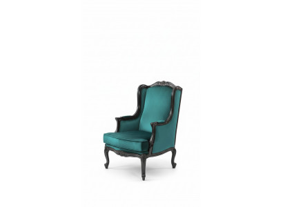 Klassieke fauteuil luxe bekleding textiel 1-zits beklede fauteuil moderne groen