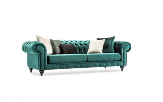 Klassieke Chesterfield driezitsmeubelbank Luxe bank Groen 3-zitsbanken