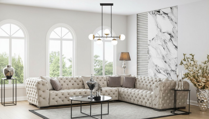 Chesterfield gestoffeerde bankbank bank hoekbank set stoffering luxueuze hoekbanken nieuw