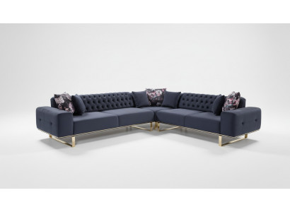 Hoekbank bank gestoffeerde meubelset Chesterfield hoekbank bank stof