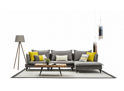 Grijze Chesterfield gestoffeerde bank Bank hoekbank set bekleding luxe hoekbanken