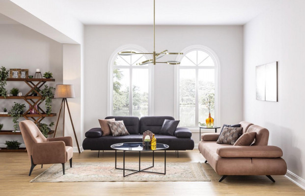 Fauteuil bruin luxe stof textiel woonkamer Nieuw creatief modern design meubilair Nieuw