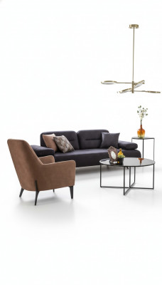 Fauteuil bruin luxe stof textiel woonkamer Nieuw creatief modern design meubilair Nieuw