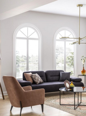 Sofaset van 4+3+1 zits Design Bankstel Bekleding Banken Bank Modern Luxe Nieuw