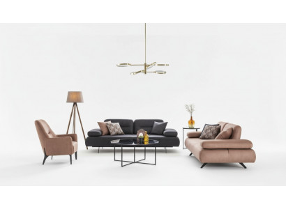Sofaset van 4+3+1 zits Design Bankstel Bekleding Banken Bank Modern Luxe Nieuw