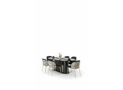 Eetkamer Eettafel Stoel 6x Stoelen Tafel Tafels Metaal Eetgroep Set 7-delig Nieuw