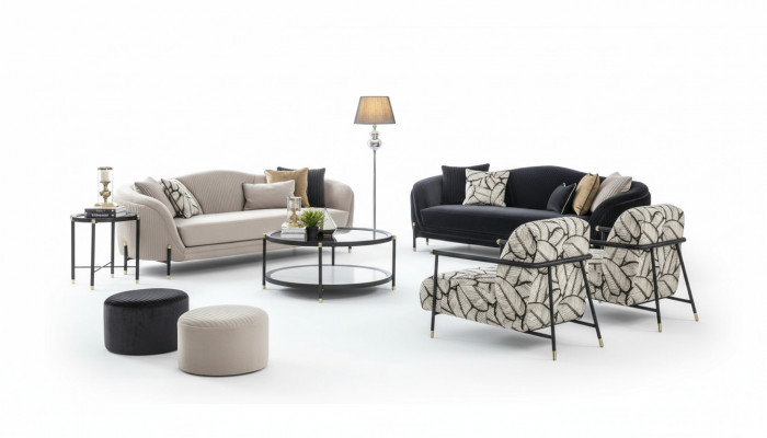 Bankstel 3+3+1+1 Zits Set Design Sofa's Bekleed Banken Moderne Bank Nieuw