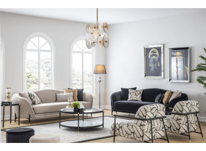 Bankstel 3+3+1+1 Zits Set Design Sofa's Bekleed Banken Moderne Bank Nieuw