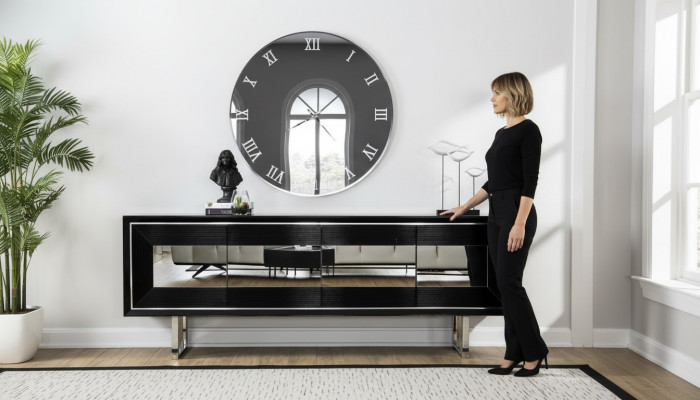 Zwarte dressoir ladekast kast staande kast luxe dressoir
