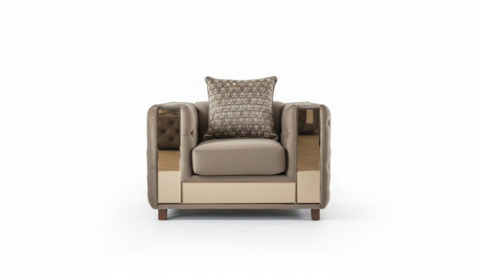 Luxe fauteuil Chesterfield enkelzits klassiek bank meubels inrichting sofa 1-zits