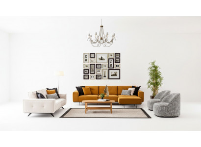 Luxe bankstel Ontwerpbank Bank Textielmeubels 4-delige bankstel Stof