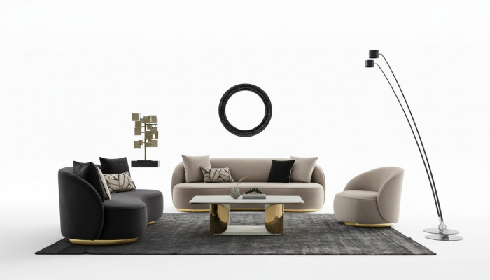 Sofaset 4+3+1 Zits Set Design Banken Bekleding Zitbanken Moderne Bank